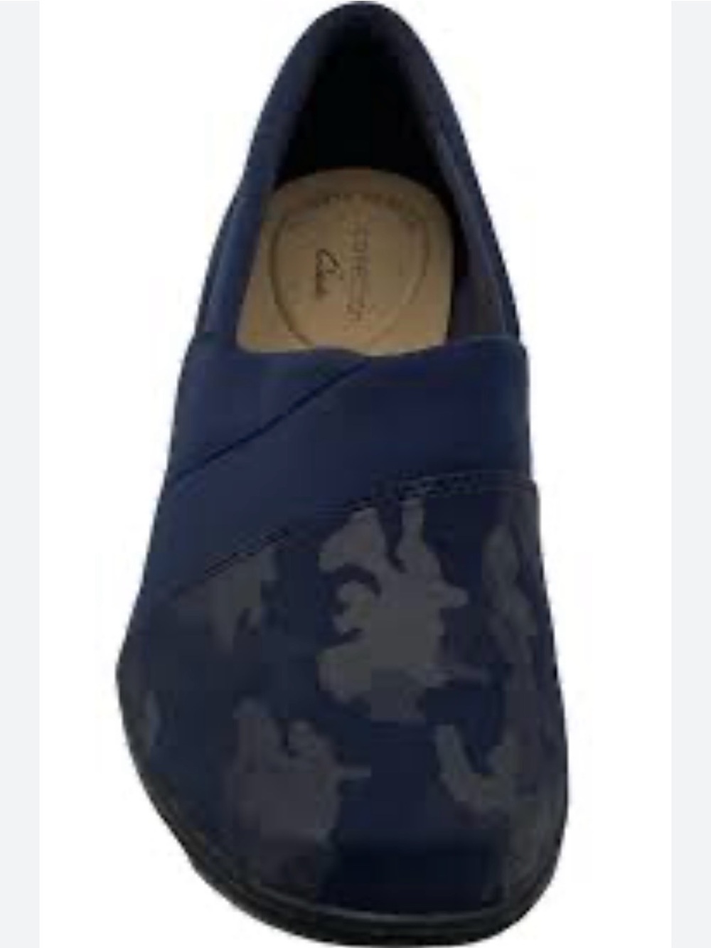 Navy Slip-On Clog with Subtle Camouflage Print